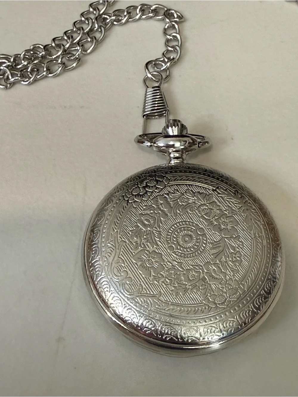 To My Dad Engraved Pocket Watch Silver Roman Numeral Military Dial Daughter Gift